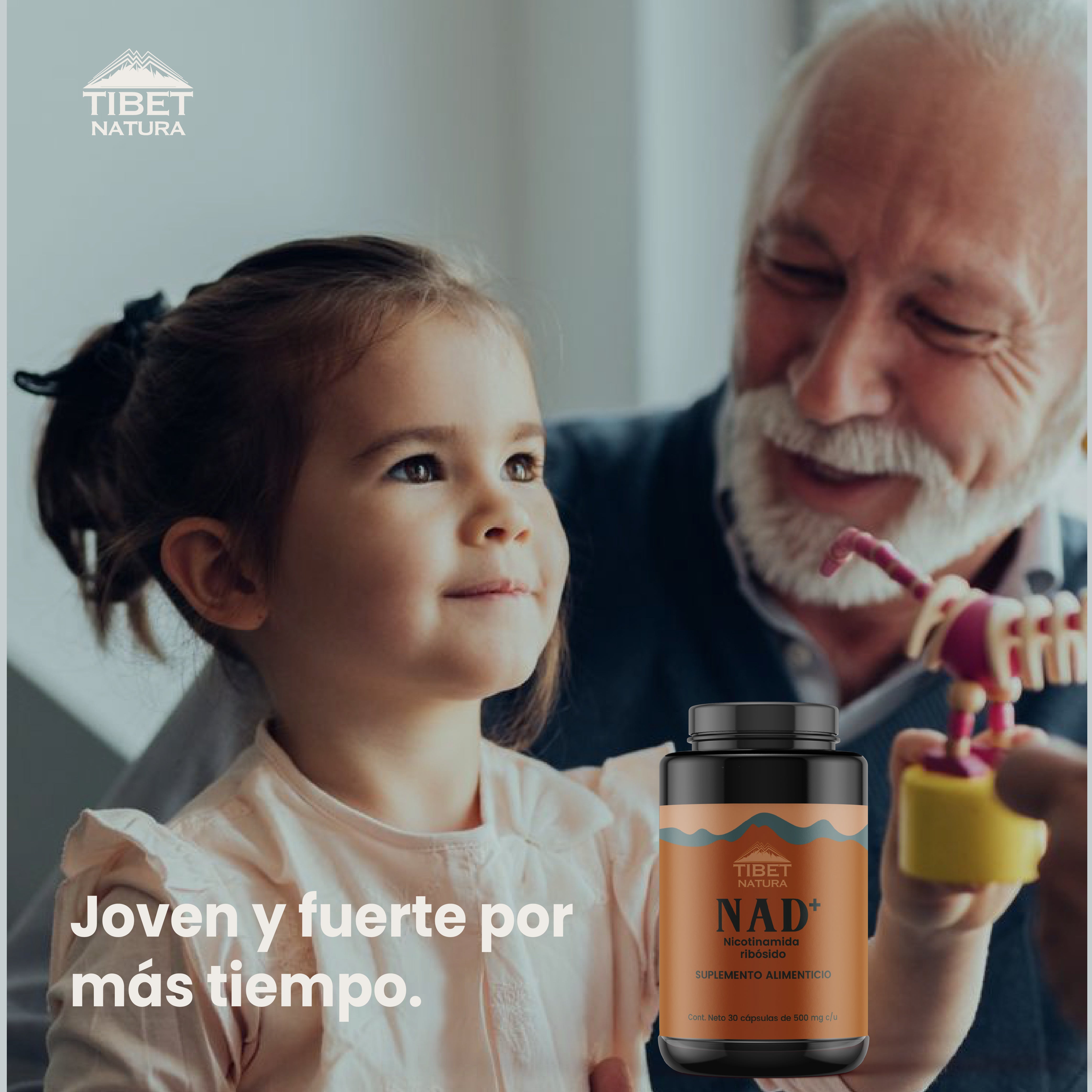 NAD Nicotinamida Ribósido- 30 Cápsulas 500 mg c/u - Suplemento Alimenticio