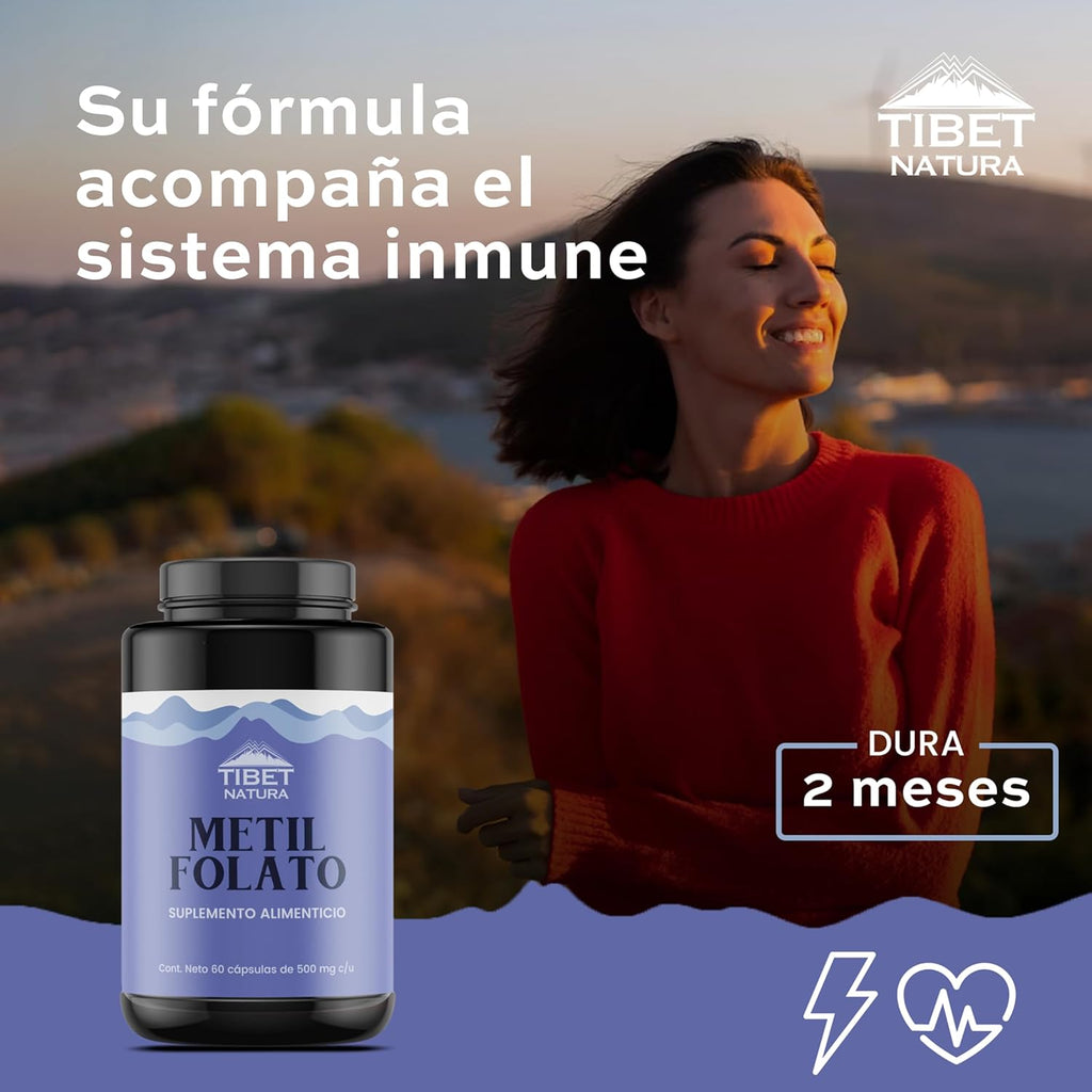 Metil folato 60 cápsulas de 500 mg.